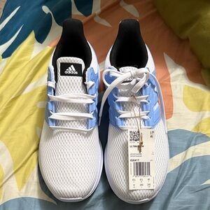 Adidas White and Blue Athletic Shoes
